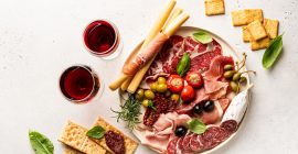 Appetizers with differents antipasti