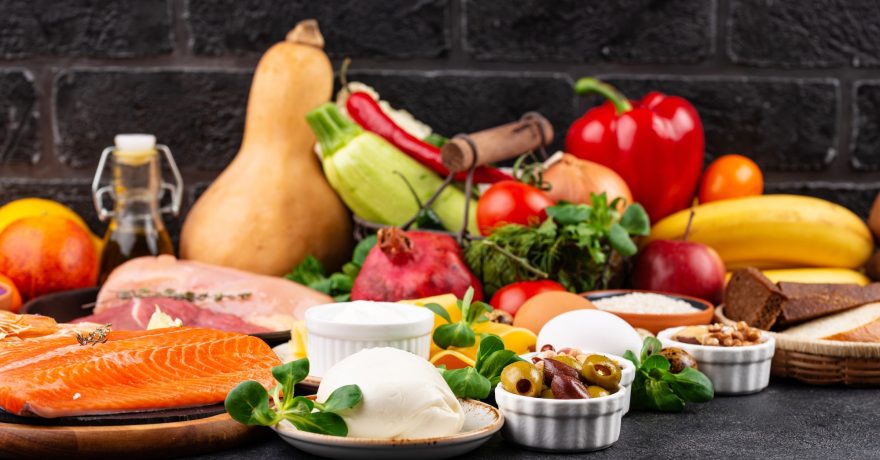 Mediterranean diet. Healthy balanced food